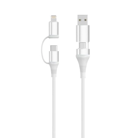 Cable usb tipo c - lightning a usb tipo c - usb tipo a ewent ec1076 2m - macho - macho - blanco