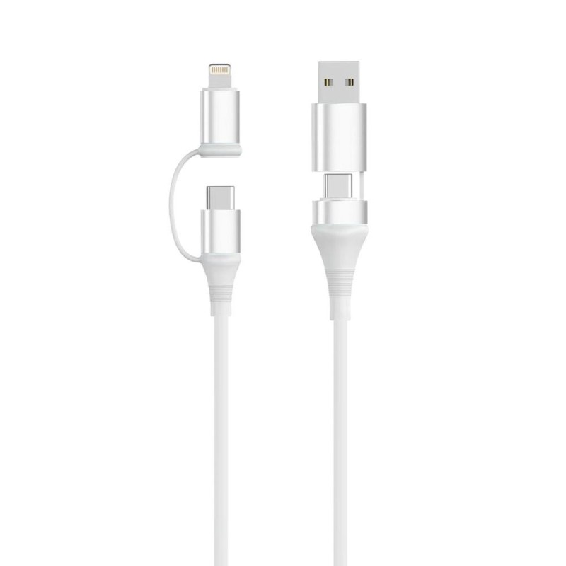 Cable usb tipo c - lightning a usb tipo c - usb tipo a ewent ec1076 2m - macho - macho - blanco