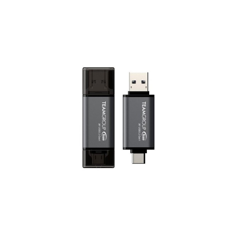 PENDRIVE 128GB TEAMGROUP X1 USB-A/USB-C GRIS