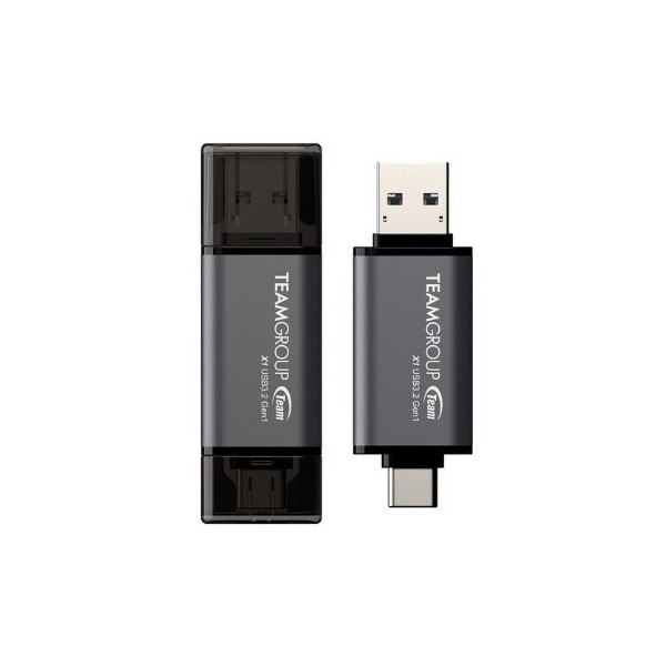 PENDRIVE 128GB TEAMGROUP X1 USB-A/USB-C GRIS