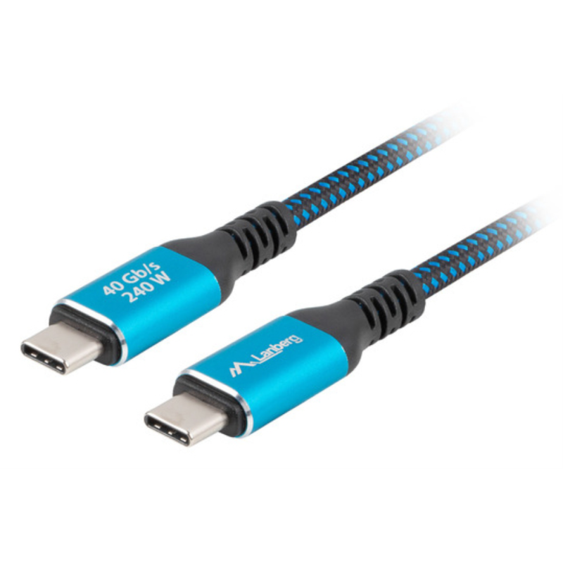 Lanberg CA-CMCM-45CU-0010-BK cable USB USB 3.2 Gen 2 (3.1 Gen 2) 1 m USB C Negro, Azul