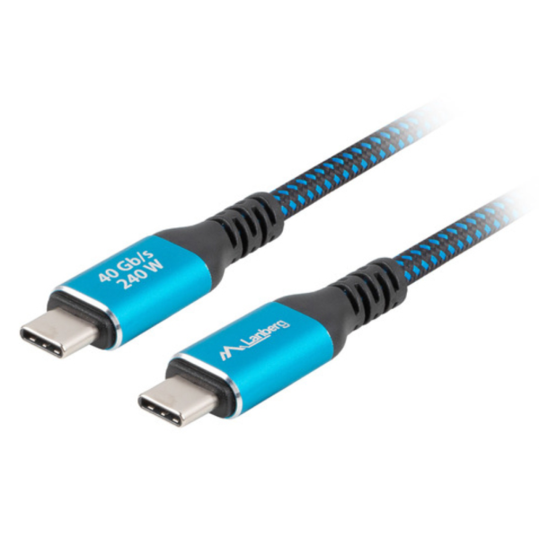 Lanberg CA-CMCM-45CU-0010-BK cable USB USB 3.2 Gen 2 (3.1 Gen 2) 1 m USB C Negro, Azul