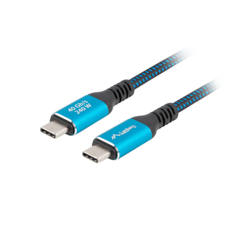 Lanberg CA-CMCM-45CU-0020-BK cable USB USB 3.2 Gen 2 (3.1 Gen 2) 2 m USB C Negro, Azul