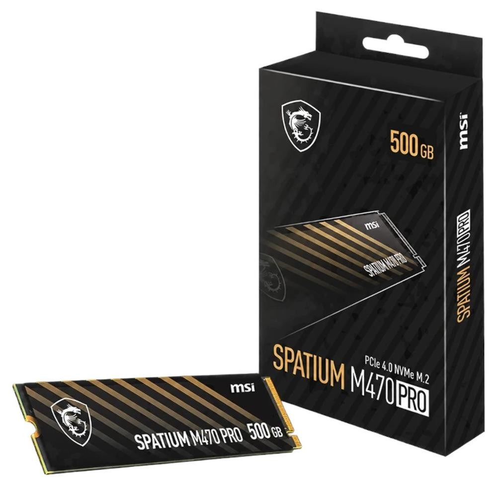 Disco duro interno solido ssd msi spatium m470 pro 500gb m.2 nvme pcie4