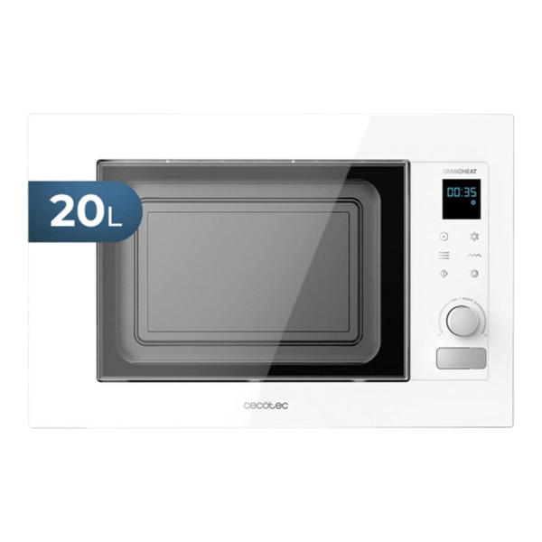 Microondas encastrable con grill cecotec grandheat 2090 built - in touch white 1200w 21l