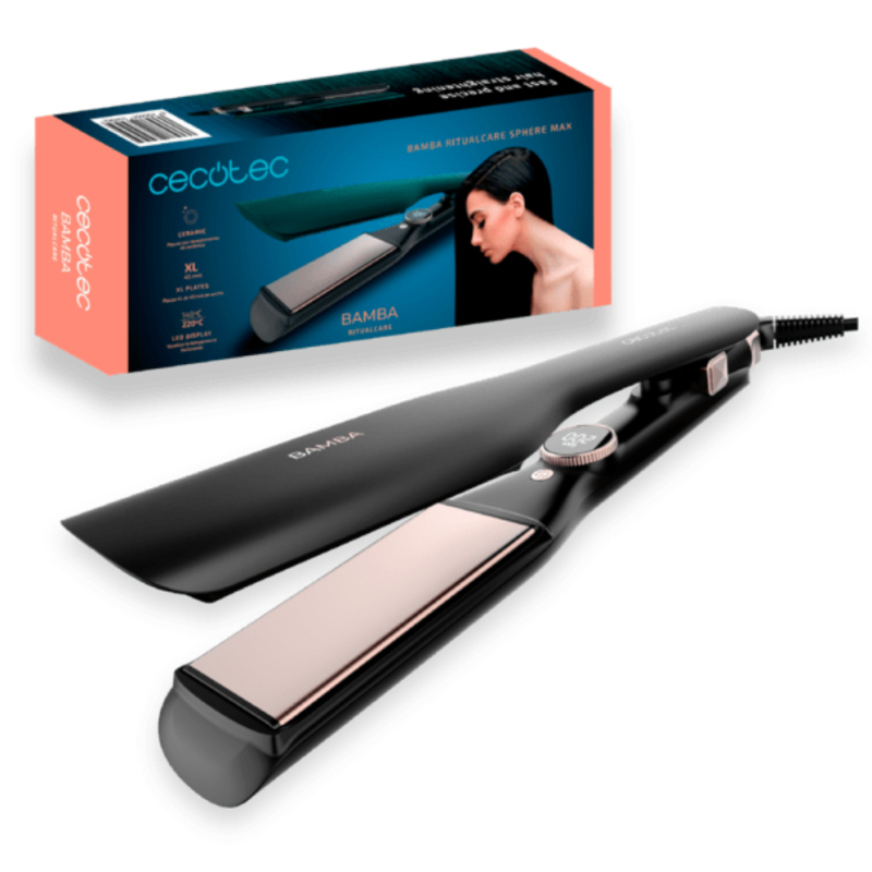 Cecotec Bamba RitualCare Sphere Max Plancha de pelo Caliente Negro 1,8 m
